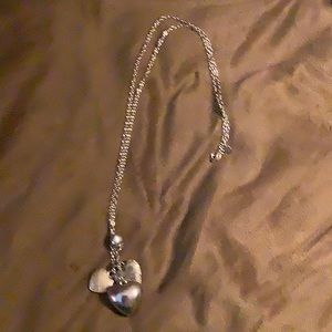 American Eagle Outfitters Silver Heart Necklace With 4 dangling hearts